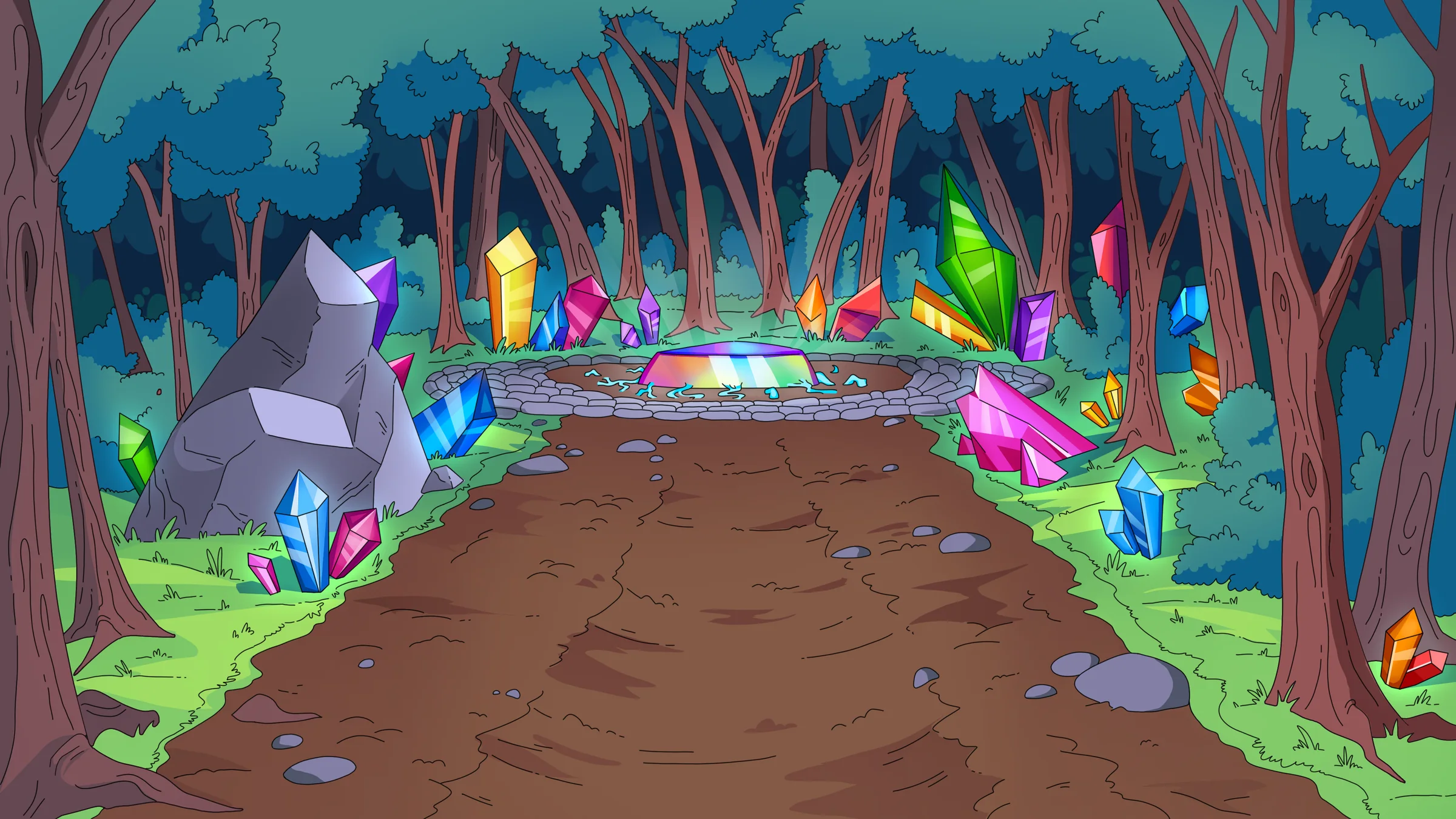 Crystal Forest — Environment design